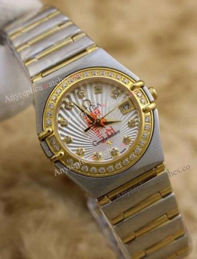 Omega Constellation Diamonds Bezel Women's Replica Omega Watch For Sale